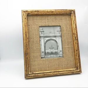 World Market Rustic Wood Burlap Picture Frame